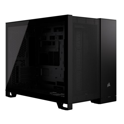 Corsair 2500D Airflow Dual Chamber Gaming Case w/ Glass Window, Micro ATX, Fully Mesh Panelling, USB-C, Asus BTF Compatible, Black Corsair 2500D Airflow Dual Chamber Gaming Case w/ Glass Window, Micro ATX, Fully Mesh Panelling, USB-C, Asus BTF Compatible, Black
